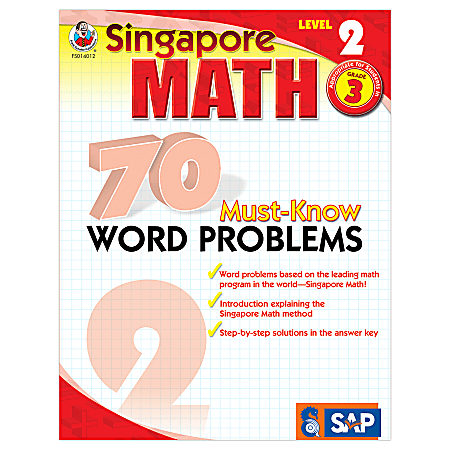 Carson-Dellosa Singapore Math 70 Must-Know Word Problems, Level 2, Grade 3