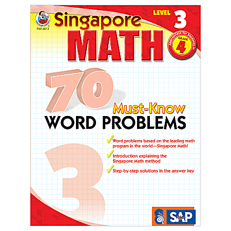 Carson-Dellosa Singapore Math 70 Must-Know Word Problems, Level 3, Grade 4