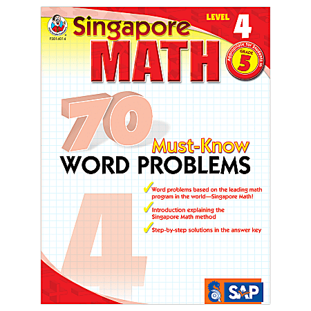 Carson-Dellosa Singapore Math 70 Must-Know Word Problems, Level