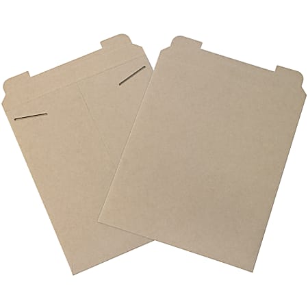 Office Depot® Brand Kraft Stayflats® Mailers, 12 3/4" x 15", Brown, Pack of 100  