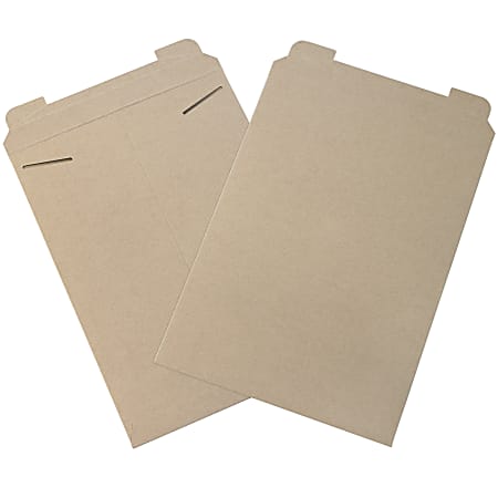 Office Depot® Brand Kraft Stayflats® Mailers, 13" x 18", Brown, Pack of 100  