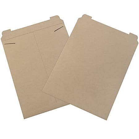 Office Depot® Brand Kraft Stayflats® Mailers, 17" x 21", Brown, Pack of 50  