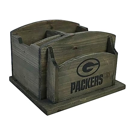 Imperial NFL Rustic Desk Organizer, 8”H x 8-1/2”W x 6-1/2”D, Green Bay Packers