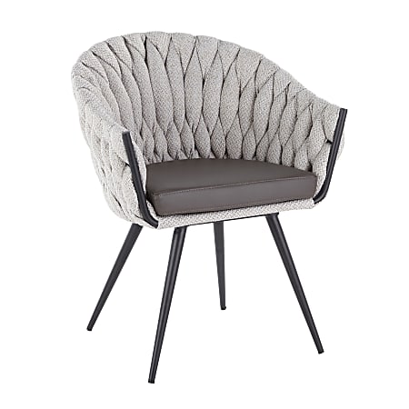 LumiSource Braided Matisse Chair, Black/Gray/Cream