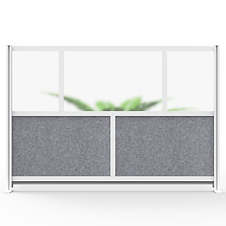 Luxor Modular Room Divider Wall System Starter Wall, 70" x 48", Gray