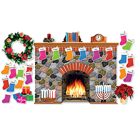 Scholastic Teacher Resources Holiday Hearth Bulletin Board Set,