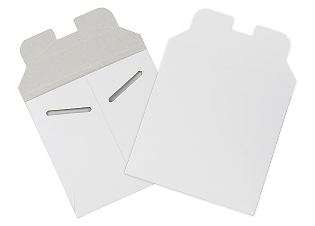 Office Depot® Brand White Flat Mailers, 5 1/8" x 5 1/8", Box Of 200
