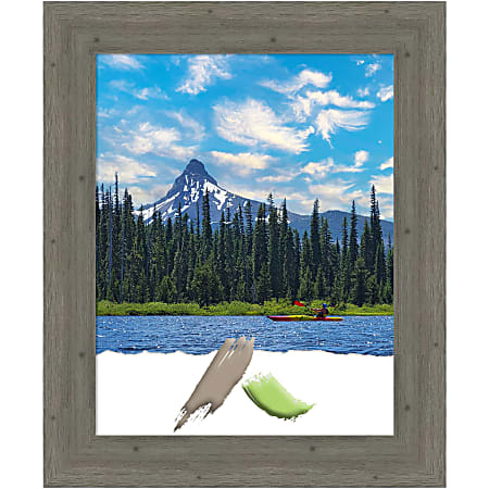 Amanti Art Fencepost Gray Wood Picture Frame, 29" x 35", Matted For 22" x 28"