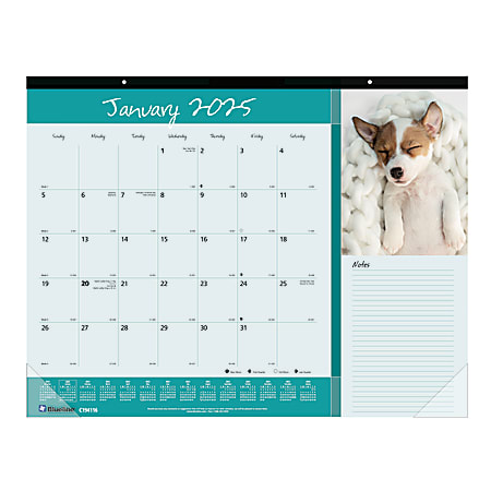 Blueline DuraGlobe 2025 Monthly Wall Calendar - 12" X 17", Bamboo Paper, Bilingual English/French