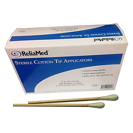 Dynarex Cotton-Tipped Applicators, 6", Sterile, Box Of 2,000