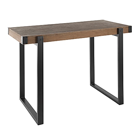 Lumisource Odessa Industrial Counter Table, Rectangular, Brown/Black
