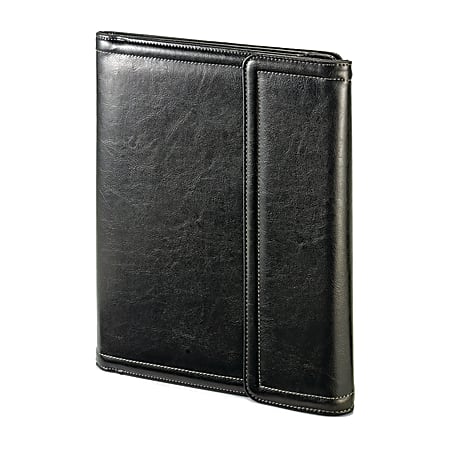 Samsonite® Vinyl Tri-Fold Writing Pad With Calculator, 8 1/2" x 11", Black