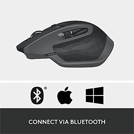 Logitech MX Master 2S Darkfield Wireless BluetoothRadio Frequency 2.40 GHz  Graphite USB 4000 dpi Scroll Wheel 7 Buttons - Office Depot