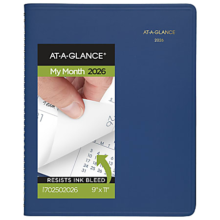 AT-A-GLANCE® 2026 15-Month Monthly Planner, Blue, Large, 9" x 11"