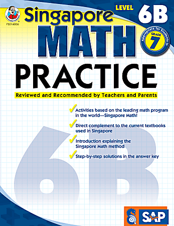 Carson Dellosa Education Common Core Math Practice Workbook, Math Level 6B, Grade 7
