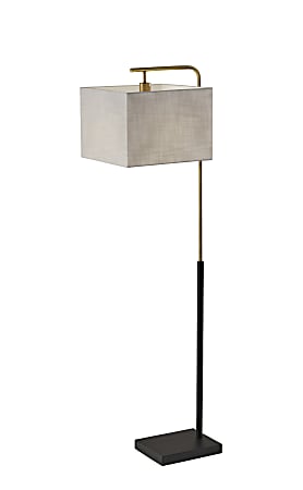 Adesso® Flora Floor Lamp, 60”H, Black/Off-White