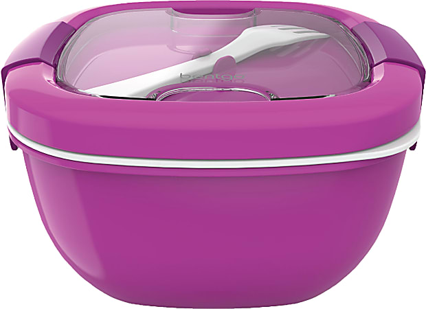 Salad Container with 3 Compartments - Pink 