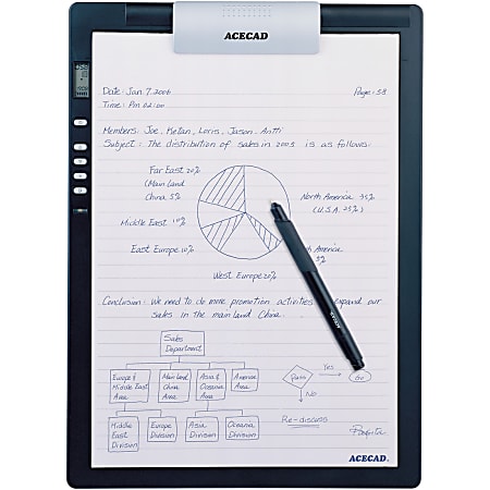 Solidtek Acecad DigiMemo L2 8.5" x 11" digital notepad for PC & Mac DM-L2 - Electromagnetic Pen - PC