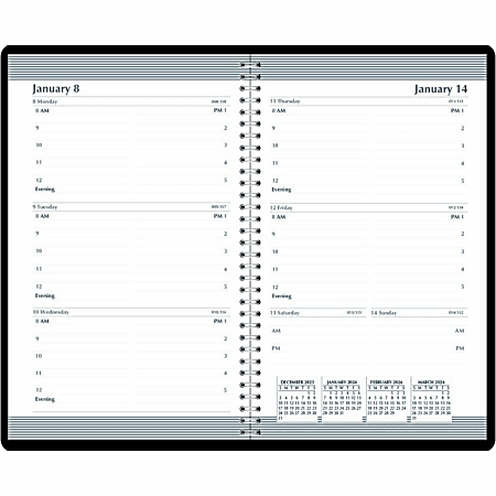 House of Doolittle Weekly Calendar Planner, 5" x 8", Black, January to December