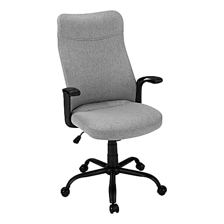 Monarch Specialties Jonah Ergonomic Fabric High-Back Office Chair, Dark Gray