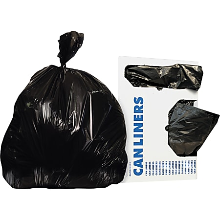 Heritage Bag™ Linear Low-Density 0.35-mil Can Liners, 24" x 32", Black, 500 Bags Per Case