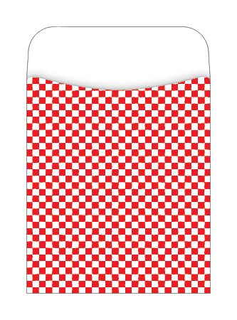Barker Creek Library Pockets, 3 1/2" x 5 1/8", Red Checks, Pack Of 30