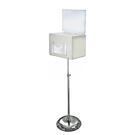 Azar Displays Plastic Suggestion Box, Adjustable Pedestal Floor