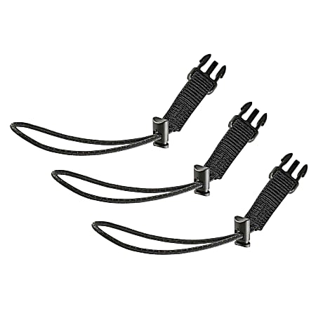 Ergodyne Squids 3026 Retractable Tool Lanyard Accessory Loops, 6", Black, Pack Of 3 Loops