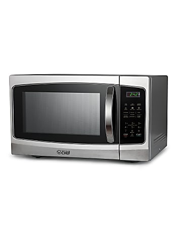 Commercial Chef 1.3 Cu. Ft. Countertop Microwave Oven, Silver