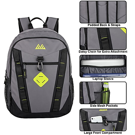 Trailmaker Backpack With 16 Laptop Sleeve Gray - Office Depot