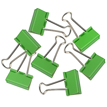 Office Depot® Brand Fashion Binder Clips, 1 1/4", Green, Pack Of 12