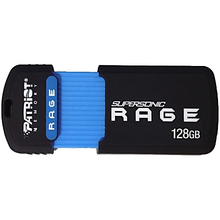 Patriot Memory 128GB Supersonic Rage XT USB 3.0 Flash Drive - 128 GB - USB 3.0 - 180 MB/s Read Speed - 50 MB/s Write Speed - 5 Year Warranty