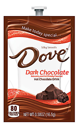 Dove Dark Chocolate Hot Chocolate Single-Serve Freshpacks, 0.58 Oz, Pack Of 72 Freshpacks