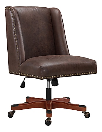 Walnut leather deals office chair