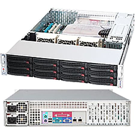 Supermicro SuperChassis SC826E16-R1200LPB Rackmount Enclosure - Rack-mountable - Black - 2U - 12 x Bay - 3 x Fan(s) Installed - 2 x 1200 W - EATX, ATX Motherboard Supported - 12 x External 3.5" Bay - 7x Slot(s)