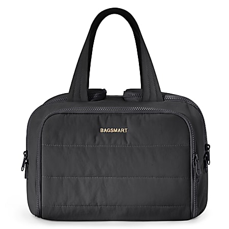 BAGSMART Polyester Zora Spacesaver 4-In-1 Multi-Functional Toiletry Bag, 8-5/16”H x 11-13/16”W x 7-5/16”D, Black