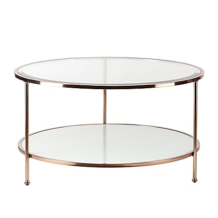 SEI Furniture Risa Cocktail Table, Round, White/Metallic Gold