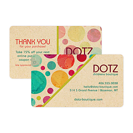 Custom Full-Color Kraft Style Business Cards, Round Corners, 2-Sided, Box Of 250