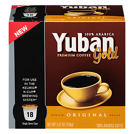 Yuban Gold Coffee K-Cups®, Original Medium Roast, 5.57 Oz, Pack Of 18