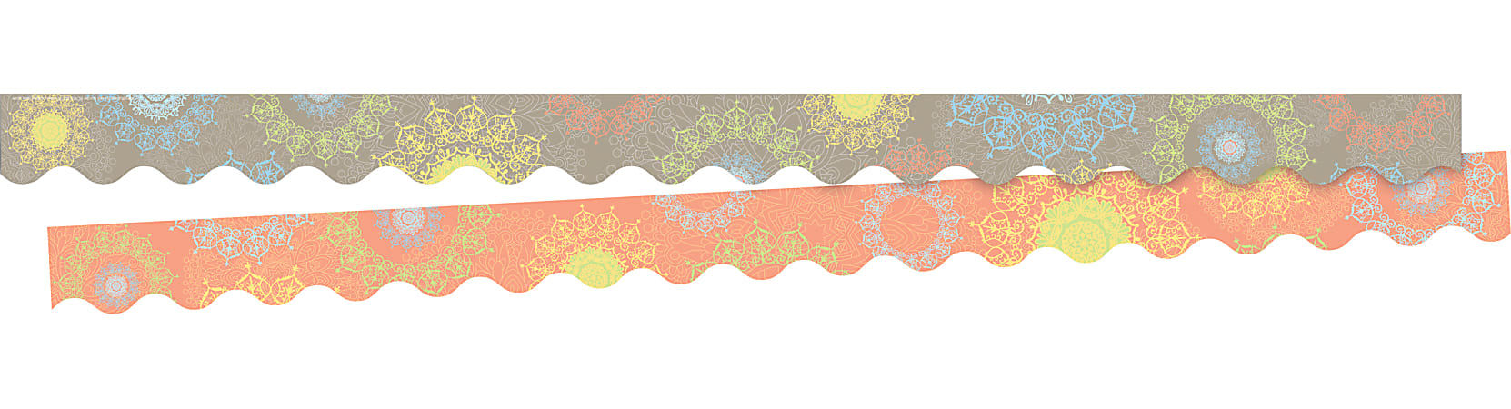 Barker Creek Double-Sided Scalloped Borders, 2-1/4" x 36", Mindfulness Sunset, 13 Strips Per Pack, Set Of 2 Packs