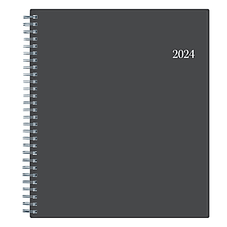 2024 Blue Sky™ Passages Monthly Planning Calendar, 8" x 10", Charcoal Gray, January to December 2024, 100011