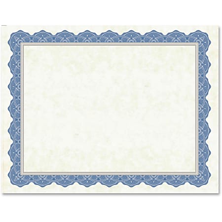 Geographics Drama Blue Border Blank Certificates - 8.5" x 11" - Inkjet, Laser Compatible with Blue Border - 15 / Pack