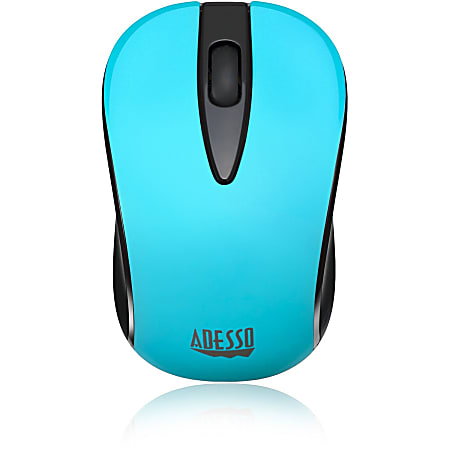 Adesso iMouse S70L - Wireless Optical Neon Mouse - Optical - Wireless - Radio Frequency - 2.40 GHz - No - Neon Blue - USB - 1000 dpi - Scroll Wheel - 3 Button(s) - Symmetrical