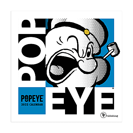 TF Publishing Arts & Entertainment Mini Wall Calendar, 7" x 7", Popeye, January To December 2022