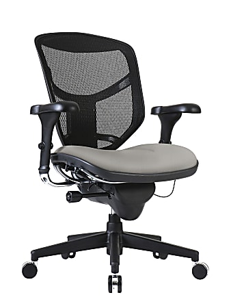 WorkPro® Quantum 9000 Series Ergonomic Mesh/Antimicrobial Vinyl Mid-Back Chair, Black/Gray, BIFMA Compliant