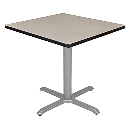 Regency Cain Square X-Base Breakroom Table, 29”H x 30”W x 30”D, Maple/Gray
