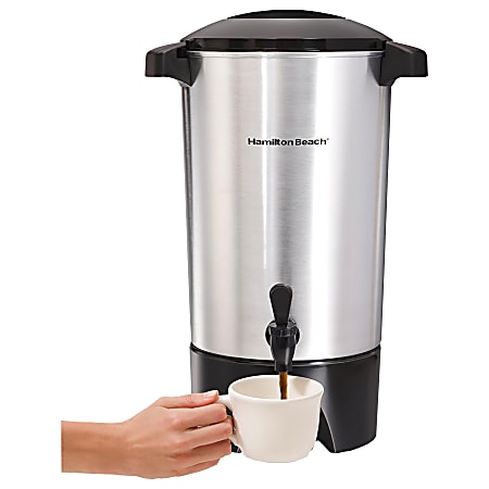 50 Cup Commercial Coffee Urn - Stainless Steel Silver