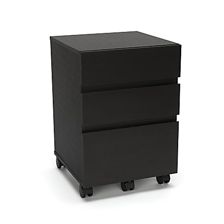 Essentials By OFM 3-Drawer Mobile Pedestal Cabinet, Espresso