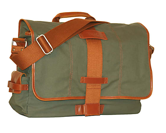 Nuo Canvas Messenger Bag For 15.6" Laptops, Olive