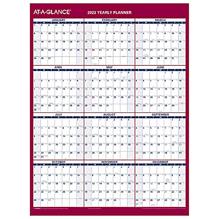 AT-A-GLANCE 2023 RY Vertical Horizontal Reversible Erasable Wall Calendar, Medium, 12" x 16"